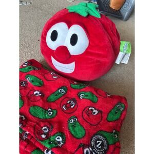 VeggieTales Plush & Throw Blanket Set | Bob the Tomato Stuffed Pillow